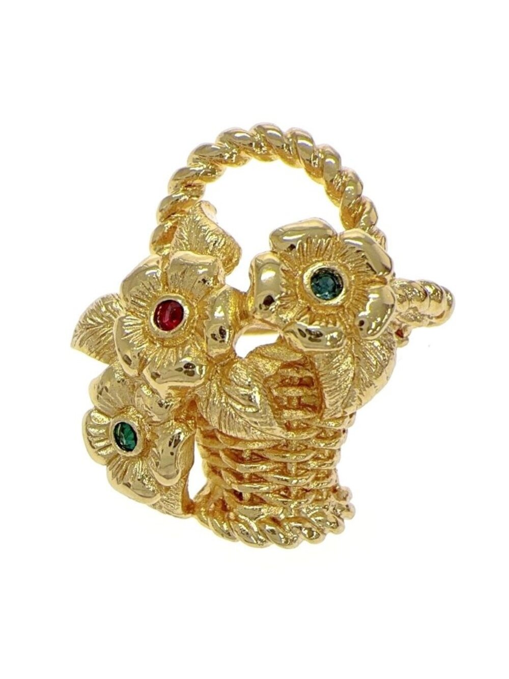 Dior Color Stone Flower Basket Brooch